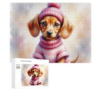 500 PCS Puzzle Per Adolescenti Winter Warmth for Pups Puzzle Per Adulti Gioco Per Famiglie Un'opera D'arte Regali Unici Per Compleanno E Natale 500 PCS