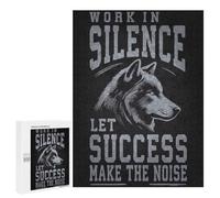 500 PCS Puzzle Per Adolescenti Work Hard In Silence Wolf Puzzle Per Adulti Puzzle Difficile Sfida Attività Divertenti A Casa Ottimo Regalo Per I Giocatori 500 PCS