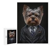 500 PCS Puzzle Per Adolescenti Yorkshire Terrier Men Suit Puzzle Per Adulti Gioco Per Famiglie Un'opera D'arte Regali Unici Per Compleanno E Natale 500 PCS