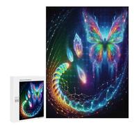 500 PCS Puzzle Per Adulti Abstract Butterfly with Glowing Elements Puzzle Per Adolescenti, Passatempo Per Le Vacanze A Casa, Impegnativi Da Completare, Gioco Educativo Per Famiglie 500 PCS