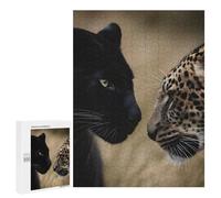500 PCS Puzzle Per Adulti Black Panther And Leopard Close-Up Puzzle Per Adolescenti Difficile Difficile Ogni Pezzo È Unico - Gioco Divertente E Stimolante Per Tutta La Famiglia 500 PCS