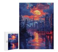 500 PCS Puzzle Per Adulti Cityscape Sunset Reflections -2 Puzzle Per Adolescenti, Corsa Di Velocità Manuale, Difficile E Stimolante, Regali Di Natale E Compleanno 500 PCS