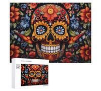 500 PCS Puzzle Per Adulti Colorful Sugar Skull Artwork Puzzle Antistress Per Adulti Decorazione Perfetta Difficile E Stimolante 500 PCS
