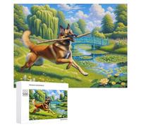 500 PCS Puzzle Per Adulti Dog with Stick in Garden Puzzle Giochi Per Famiglie Decorazione Perfetta Regali Unici E Di Compleanno 500 PCS