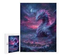 500 PCS Puzzle Per Adulti E Adolescenti Dragon Overlooking City at Night Puzzle Per Adulti Giochi Per Famiglie Taglio Di Precisione Regali Unici Per Compleanno E Natale 500 PCS
