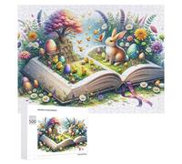 500 PCS Puzzle Per Adulti E Adolescenti Easter Bunny Book Garden Puzzle Per Adulti Giochi Per Famiglie Quadri Da Parete Ideali Come Regalo 500 PCS