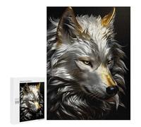 500 PCS Puzzle Per Adulti E Adolescenti Gold White Wolf Side View Puzzle Gioco Pratico Corsa Di Velocità Manuale Regali Unici Per Compleanno E Natale 500 PCS