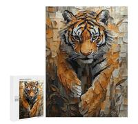 500 PCS Puzzle Per Adulti E Adolescenti Majestic Tiger in Dynamic Impasto Motion Puzzle Gioco Pratico Corsa Di Velocità Manuale Regali Unici Per Compleanno E Natale 500 PCS
