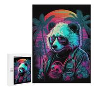 500 PCS Puzzle Per Adulti E Adolescenti Neon Panda Sunset Palm Trees Puzzle Per Adulti Giochi Per Famiglie Quadri Da Parete Ideali Come Regalo 500 PCS