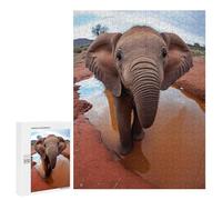 500 PCS Puzzle Per Adulti E Adolescenti Selfie of A Young Elephant Puzzle Gioco Pratico Corsa Di Velocità Manuale Regali Unici Per Compleanno E Natale 500 PCS