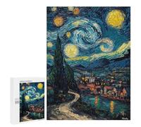 500 PCS Puzzle Per Adulti Expressionist The Starry Night - Bold Contemporary Art Reinterpretation Puzzle Per Adulti Giocattolo Decorazione Da Parete Ma Divertente E Umoristico Interazione Genitore-fig