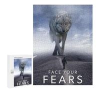 500 PCS Puzzle Per Adulti Face Your Fears Vs Wolf Puzzle Per Adolescenti Difficile Difficile Ogni Pezzo È Unico - Gioco Divertente E Stimolante Per Tutta La Famiglia 500 PCS