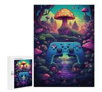 500 PCS Puzzle Per Adulti Fantasy Mushroom Forest with Controller -2 Puzzle Per Adulti Antistress Un'opera D'arte Regali Unici Per Compleanno E Natale 500 PCS