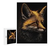 500 PCS Puzzle Per Adulti Fox Black Gold Puzzle Per Adolescenti Migliora La Memoria Difficile E Stimolante È Ideale Come Regalo 500 PCS