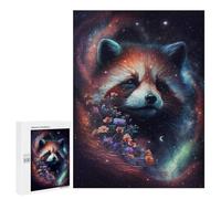 500 PCS Puzzle Per Adulti Galactic Red Panda with Flowers Puzzle Per Adolescenti Difficile Difficile Ogni Pezzo È Unico - Gioco Divertente E Stimolante Per Tutta La Famiglia 500 PCS