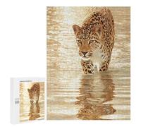 500 PCS Puzzle Per Adulti Golden Leopard Reflections Puzzle Per Adolescenti, Passatempo Per Le Vacanze A Casa, Impegnativi Da Completare, Gioco Educativo Per Famiglie 500 PCS