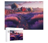 500 PCS Puzzle Per Adulti Lavender Fields And Red Cottage Puzzle Per Adulti Gioco Pratico Decorazione Da Parete Regali Di Compleanno E Unici 500 PCS
