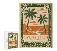 500 PCS Puzzle Per Adulti Myrtle Beach South Carolina Travel Poster Puzzle Per Adolescenti, Passatempo Per Le Vacanze A Casa, Impegnativi Da Completare, Gioco Educativo Per Famiglie 500 PCS