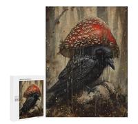 500 PCS Puzzle Per Adulti Mystical Forest Crow with Mushroom Hat Puzzle Per Adolescenti Analisi E Logica Aiutano Ad Allenare Il Cervello, Un Regalo Perfetto Per Tutta La Famiglia 500 PCS