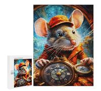 500 PCS Puzzle Per Adulti Steampunk Mouse with Clocks Puzzle Per Adulti Giochi Rilassanti Regalo Di Compleanno Regali Unici Per Compleanno E Natale 500 PCS