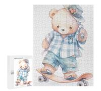 500 PCS Puzzle Per Adulti Teddy Bear Skateboarding Hat Puzzle Per Adolescenti Migliora La Memoria Difficile E Stimolante È Ideale Come Regalo 500 PCS