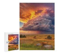 500 PCS Puzzle Per Adulti Thunderstorm Over The Plains Puzzle Per Adulti Antistress Difficili E Stimolanti Divertimento in Famiglia E Serate Di Gioco 500 PCS