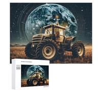 500 PCS Puzzle Per Adulti Tractor on Mars with Earth in Background Puzzle Per Adulti Gioco Rompicapo Migliora La Memoria Regali Di Compleanno E Unici 500 PCS