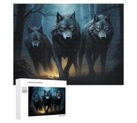 500 PCS Puzzle Per Adulti Wolf Pack in Moonlit Forest -1 Puzzle Giochi Per Famiglie Decorazione Perfetta Regali Unici E Di Compleanno 500 PCS