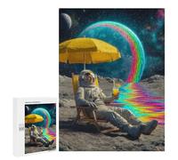 500 PCS Puzzle Relaxing Astronaut on The Moon with Rainbow Puzzle Per Adulti Puzzle Per Divertimento in Famiglia Difficile E Stimolante Gioco Educativo Per Famiglie 500 PCS