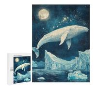 500 PCS Puzzle Whale Watching Under The Moonlight Puzzle Per Adulti Antistress Interazione Genitore-figlio Regali Unici Per Compleanno E Natale 500 PCS