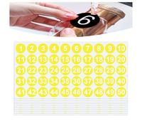 500 PCS Round Number Sticker Consecutive 10 Sheets Vinyl Numbers Labels 1-50 Self-Adhesive Dot Stickers Decals for Inventory Indoor Outdoor Office Classroom Storage Organizing Boxes and More