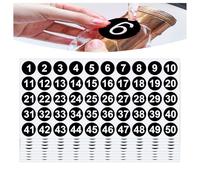 500 PCS Round Number Sticker Consecutive 10 Sheets Vinyl Numbers Labels 1-50Self-Adhesive Dot Stickers Decals for Inventory Indoor Outdoor Office Classroom Storage Organizing Boxes and More