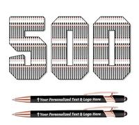 500 Penna Personalizzata con Incisione Nome Logo Penne Personalizzate Penna Touch Regali Ufficio Datore Di Lavoro Sacerdote Testimone Nozze Laurea, Nero