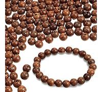 500 perline in legno, perle africane assortite marrone scuro perline artigianali in legno naturale per braccialetti e fabbricazione di gioielli, 8 mm