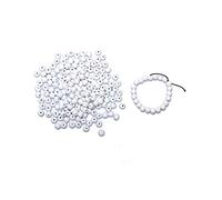 500 perline rotonde in legno bianco, 8 mm, distanziatori per gioielli fai da te e braccialetti (foro da 2 mm)