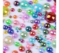 500 perline semicircolari sul retro piatto, perline artificiali, perline colorate, imitazioni, per manicure fai da te, creazione di gioielli, 4 mm, colorate