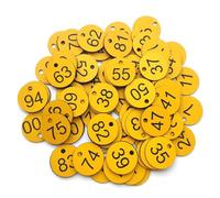 500 pezzi 1-500 etichette con numeri di carte chiave, etichette incise, organizer for la codifica dell'armadio, segni di identificazione in plastica riutilizzabili(1-500 Yellow Black)