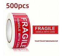 500 pezzi/150 pezzi/rotolo di etichette adesive 'Fragile, maneggiare con cura' da 2,5 cm x 7,6 cm, etichette adesive permanenti, essenziali per viaggi, spedizioni, imballaggi, fai da te, con informazi