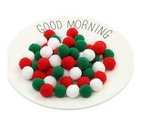 500 Pezzi 20mm Pompon Piccole Pon Pon Passamaneria Pompon Cotone Pompom Palla Mini Ponpon Palline Deco Pom Pon Natalizi Pom Pom Colorati Piccoli Pon Pon per Fai da Te (Colori di Natale)