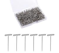 500 pezzi 25 mm Spilli a T, T Pins Acciaio Inossidabile Spilli Dritti con una Scatola di Immagazzinaggio per Parrucche Artigianato Blocco Lavoro a Maglia Cucito Gioielli (Spilli a Forma di t)