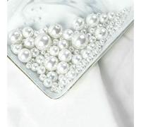 500 pezzi 3 4 6 8 10 mm Perline di perle finte con foro Accessori per perline Collana in acrilico Bracciale Perline distanziatrici Creazione di gioielli - Bianco