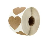 500 Pezzi Adesivi a Cuore in Carta, Etichette Vuote Autoadesive | Colore Kaki, Stile Chic e Decorativo, per Bomboniere e Quaderni, Atmosfera Festiva, Accessorio a Rotolo