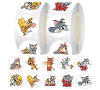 500 pezzi Adesivi a tema "Il gatto e il topo", con diversi motivi e disegni carini, adatti per decorare laptop, bagagli, quaderni, con i personaggi Tom e Jerry. Ideali per uso quotidiano, viaggi e pro