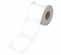 500 pezzi adesivi bianchi rotondi per inventario, etichette di codifica a colori con punti circolari con linea di perforazione in un rotolo (7.6 cm di diametro)