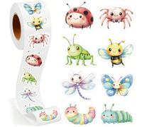 500 pezzi Adesivi colorati e carini con disegni di insetti, 1 pollice 8 motivi, Etichette floreali per sigillare, Buste, Riviste, Custodie per telefoni, Borracce, Laptop, Scrapbooking, Bomboniere per 