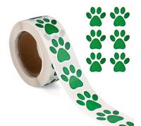 500 Pezzi Adesivi con Impronte di Zampe di Cane, 2,5 cm Autoadesivi Adesivi con Impronte di Zampe di Cucciolo Decalcomanie con Impronte di Zampe di Gatto per Sigilli di Buste (Verde)