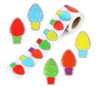 500 Pezzi Adesivi di Natale, Adesivi Sigillo Lampadina Laser Colorati Impermeabili Autoadesivi Rotolo Decorativo per Buste Diario Articoli per Feste