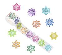 500 Pezzi Adesivi Natalizi Etichette Fiocchi di Neve Invernali Rotondi con 9 Colori Rotolo Autoadesivi Natale Sigillanti Decorazioni di per Pacchetti Pacchi Regalo Scrapbooking Carta Buste Festa