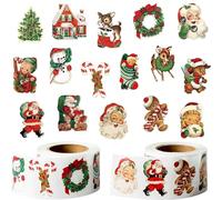 500 Pezzi Adesivi Natalizi per pacchetti, 16 Modelli Etichette Natale Etichette Natalizie, Etichette Adesive Natalizie, Etichette Adesive Natale per Regali, Bustine,Accessori per Decorazioni Natalizie