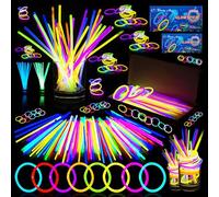 500 pezzi Bastoncini luminosi Premium da 20,3 cm con connettori per realizzare collane al neon, fasce da polso, braccialetti, bomboniere, riempitivi per sacchetti per feste per bambini - Accessori per